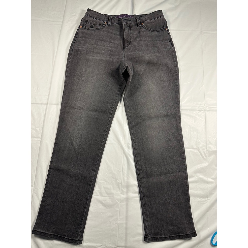 Gloria Vanderbilt Amanda Jeans Womens 8S Dark Grey High Rise Tapered Short Petit